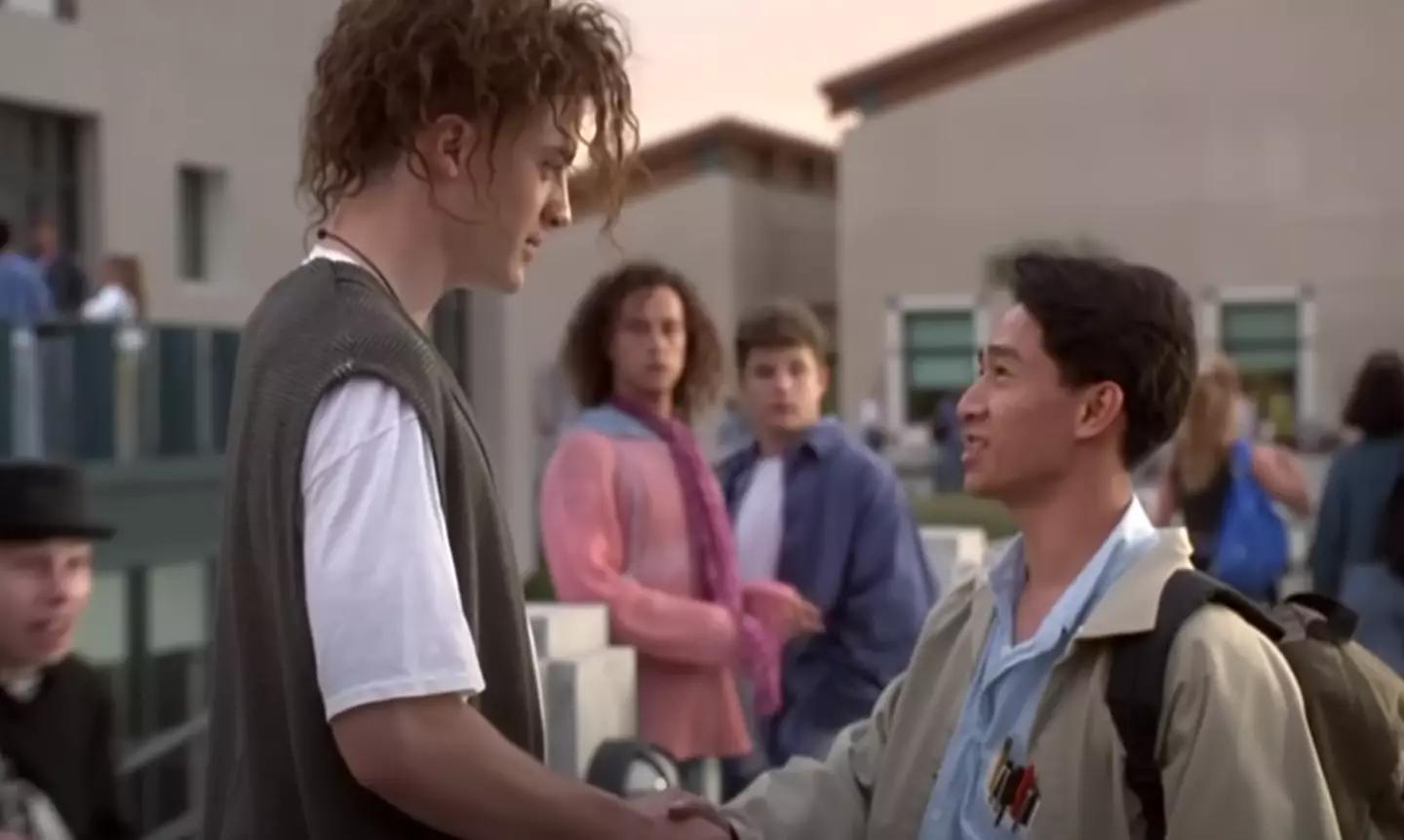 Brendan Fraser and Ke Huy Huang in Encino Man.