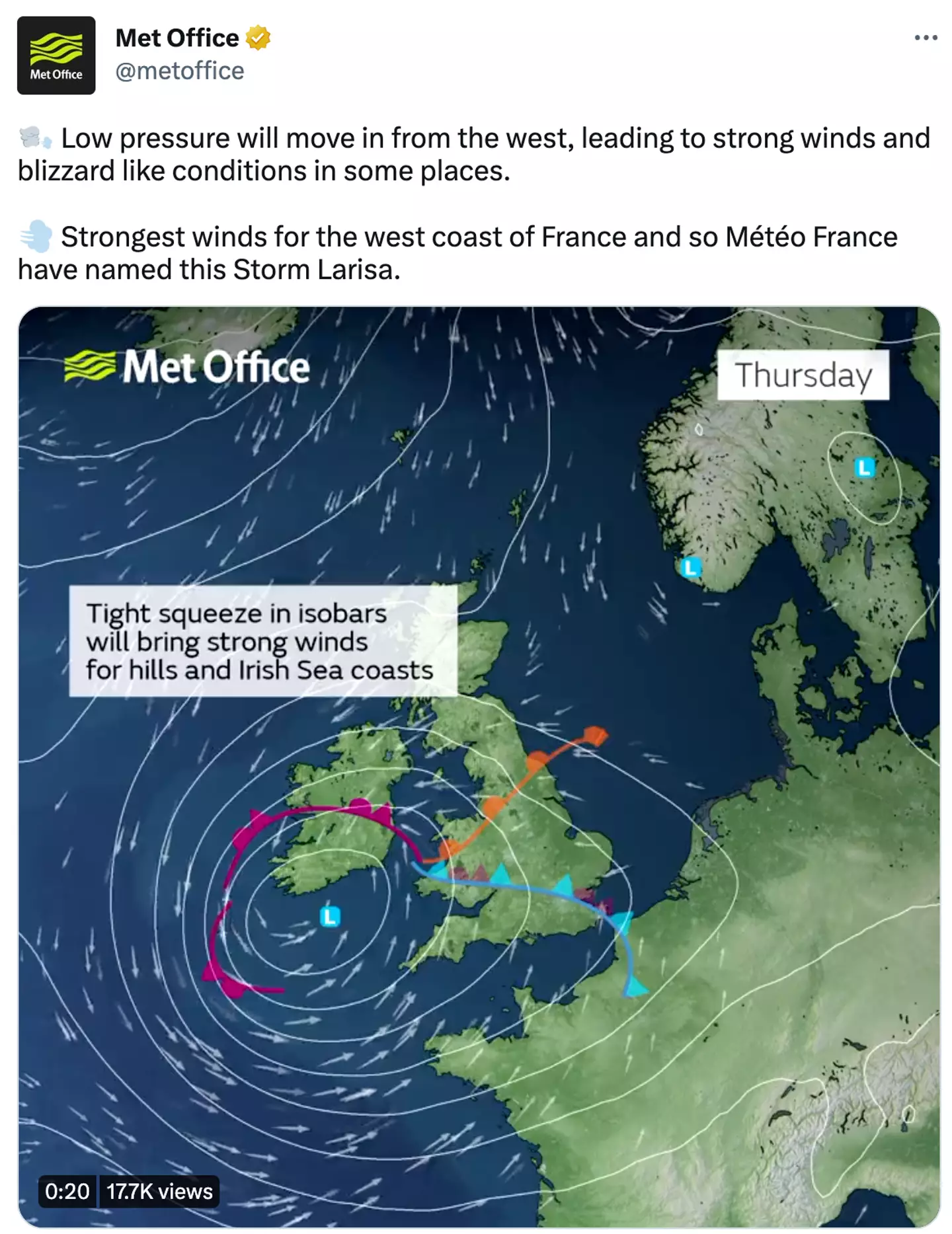 The storm has been battering the UK.