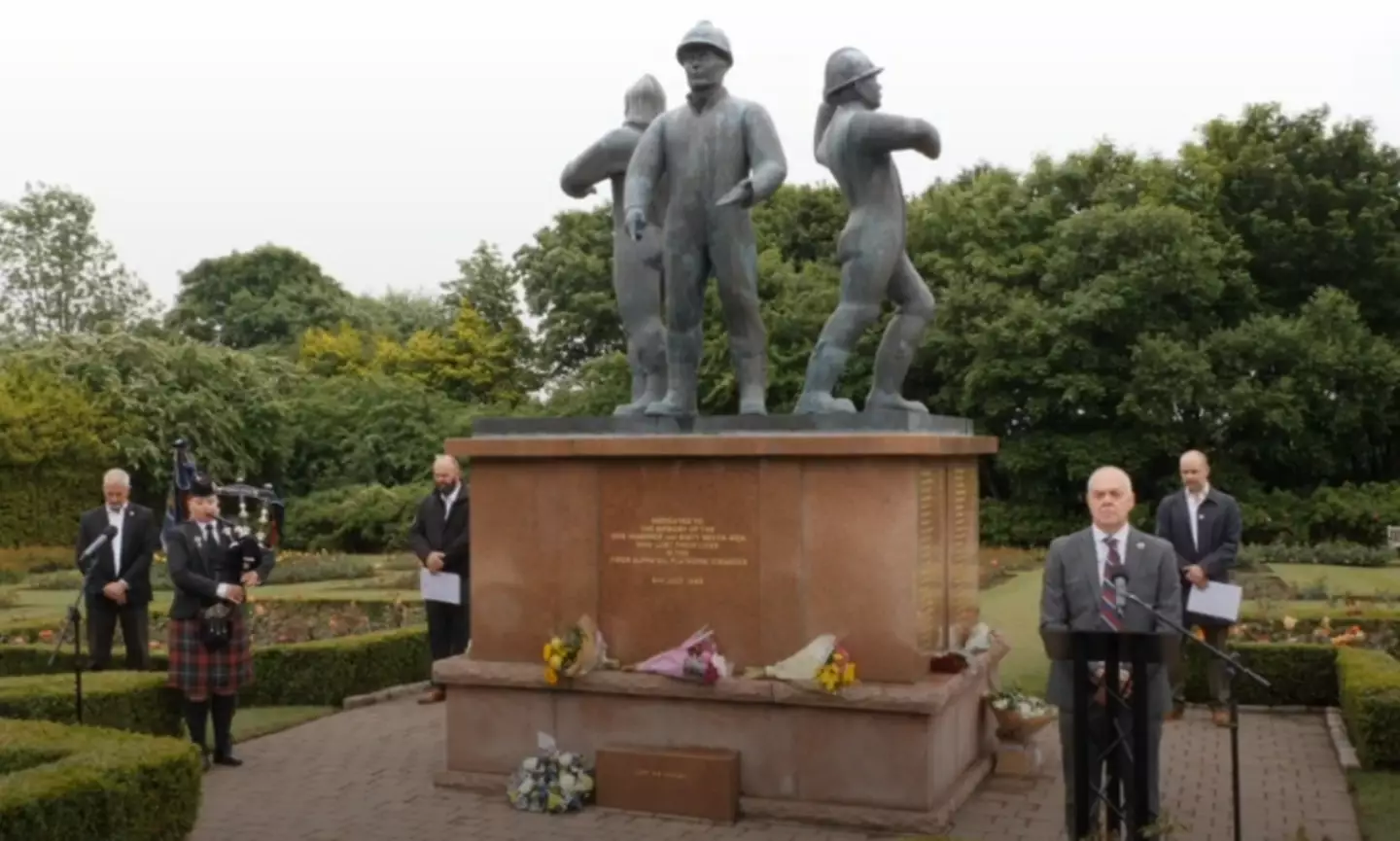 The memorial dedicated to the men of the Piper Alpha disaster, set up in Aberdeen.