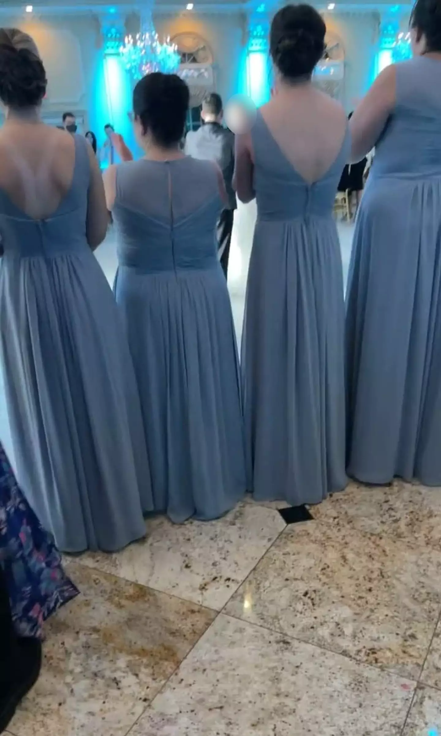 Unfortunately, she was the same dress as the bridesmaids.