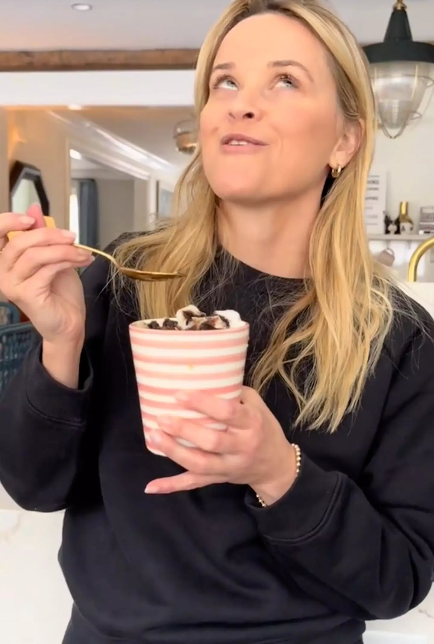 The actress reckons her Snow Salt Chococinno is to die for.