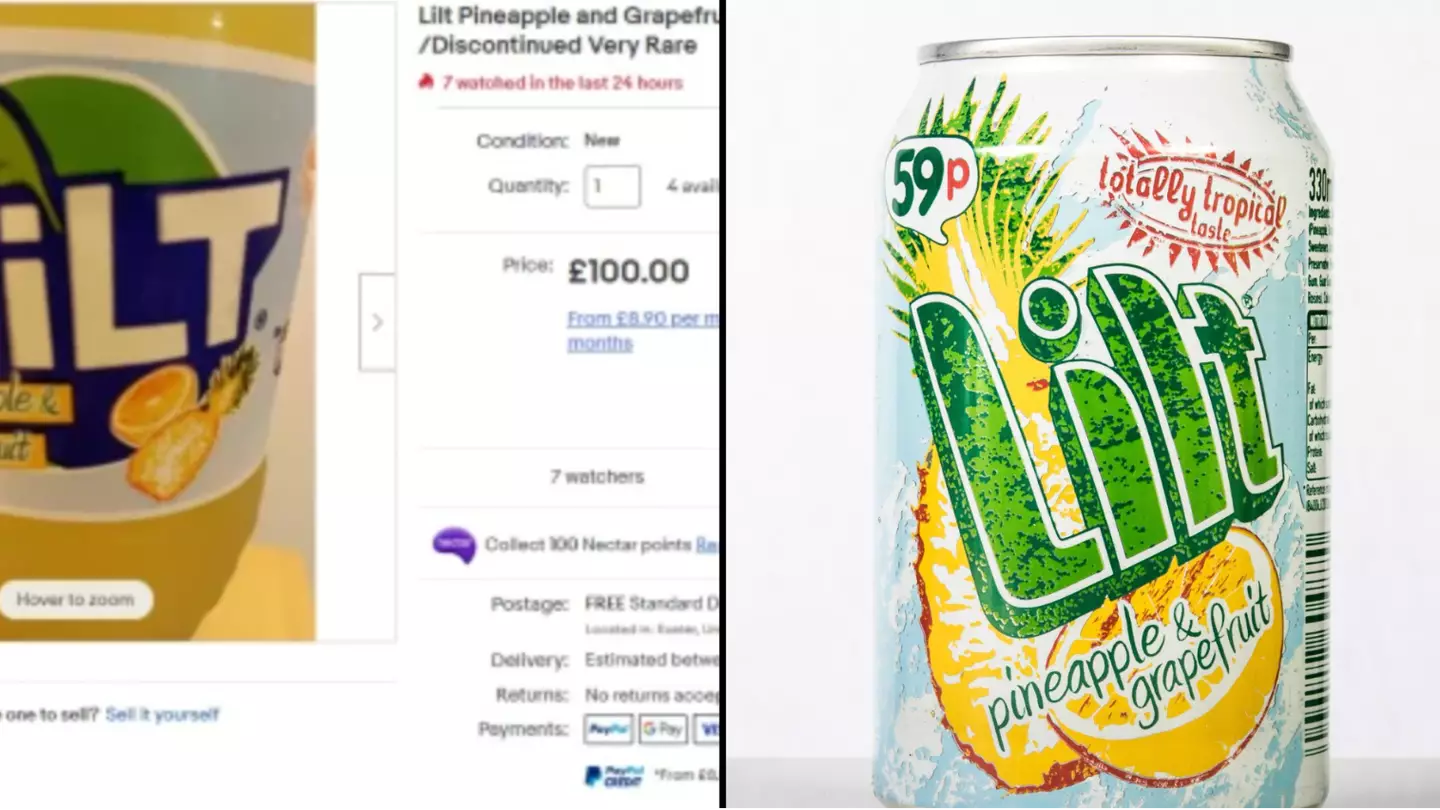 Lilt is being listed for £100 on eBay with demand for 'original' cans