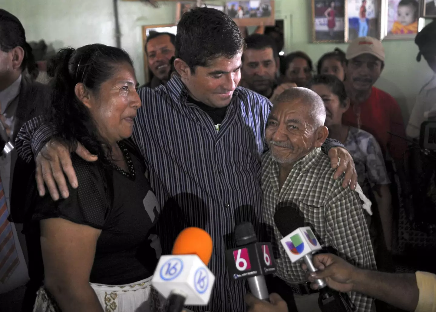 He was reunited with his family (JOSE CABEZAS/AFP via Getty Images)
