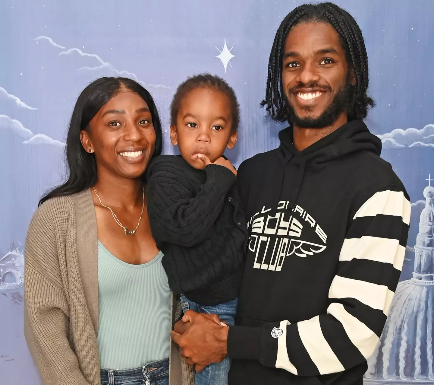 Bianca Williams and Ricardo Dos Santos with their son Zuri-Li Dos Santos.
