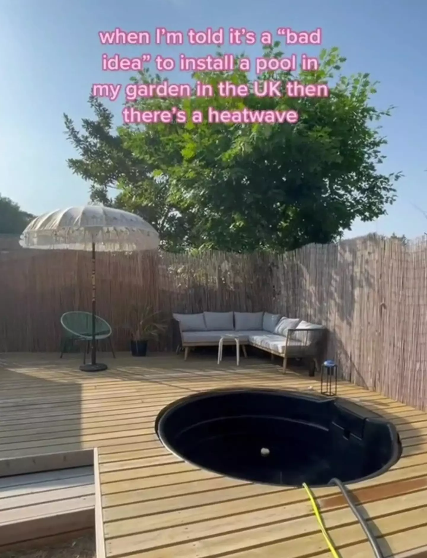 Zoe London said people told her it was a 'bad idea' to build a pool.