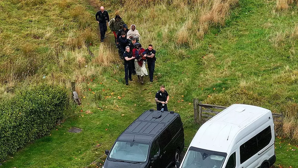 Three members of the tribe were evicted from the Scottish forest for the second time (Jeff J Mitchell/Getty Images)