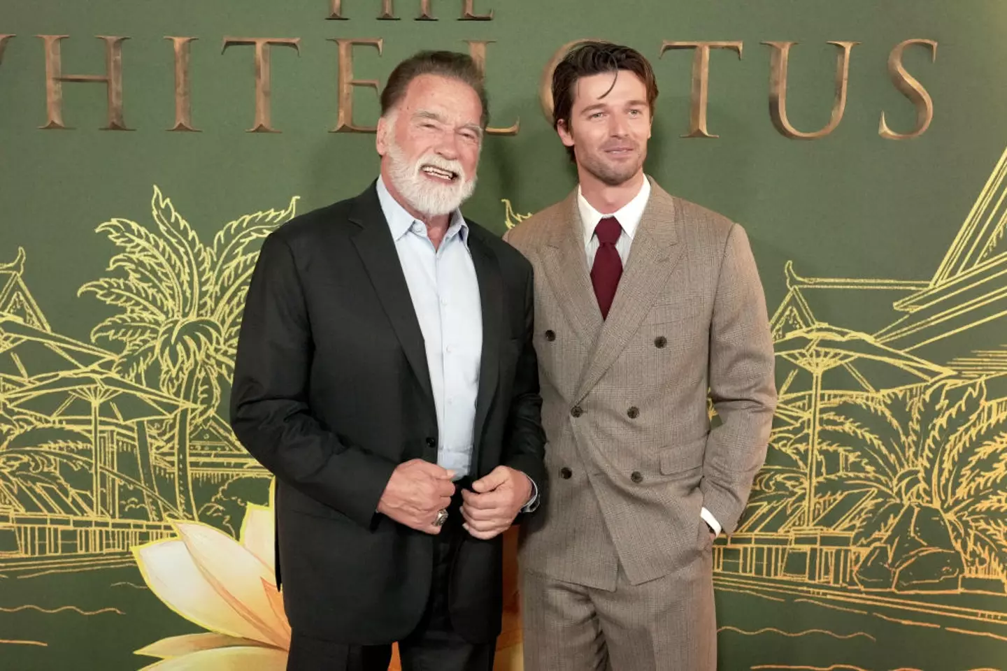 Schwarzenegger Sr accompanied his son to the red carpet for The White Lotus (Jeff Kravitz/FilmMagic for HBO)