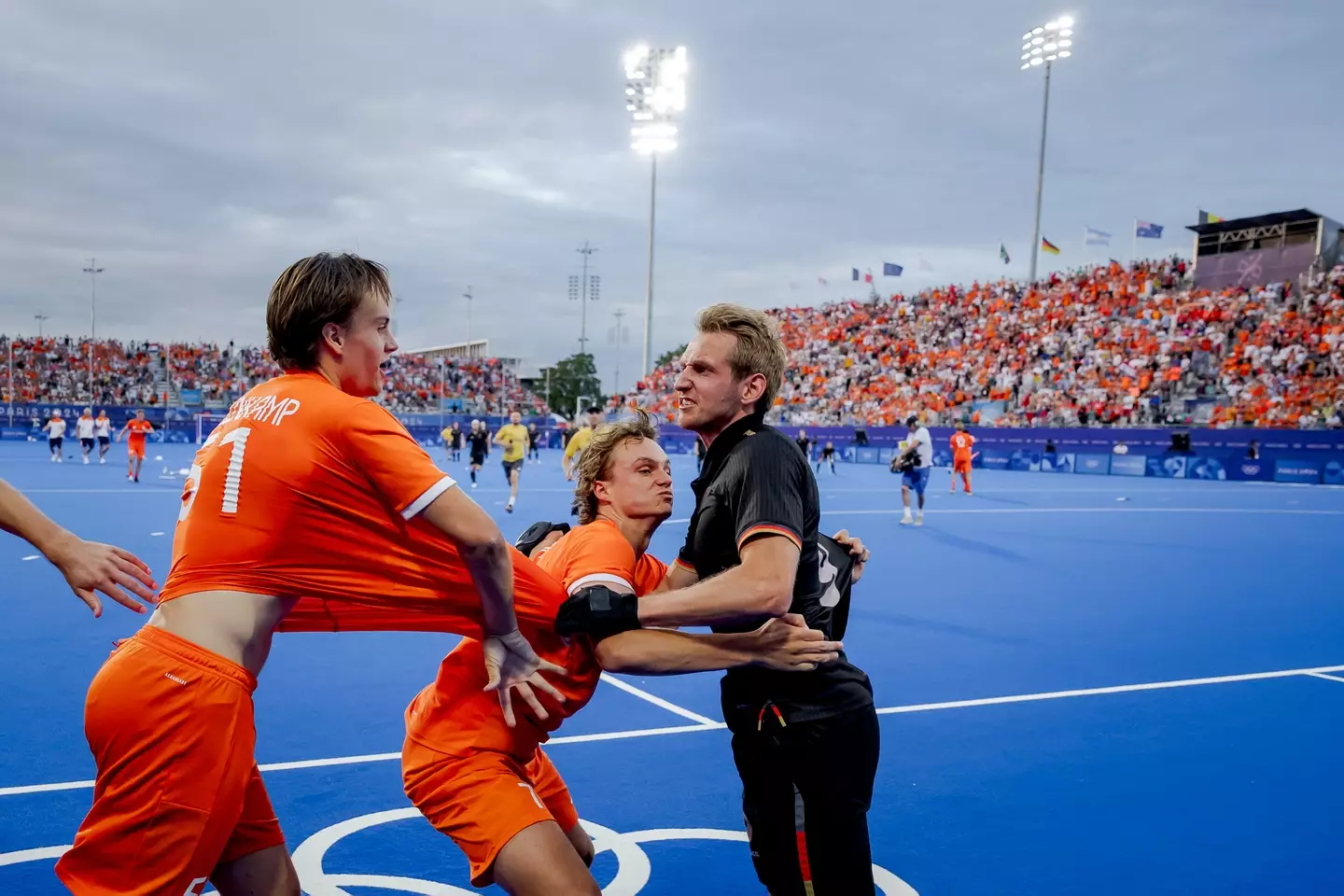 A huge brawl erupted (Eric Verhoeven / Soccrates / Getty Images)
