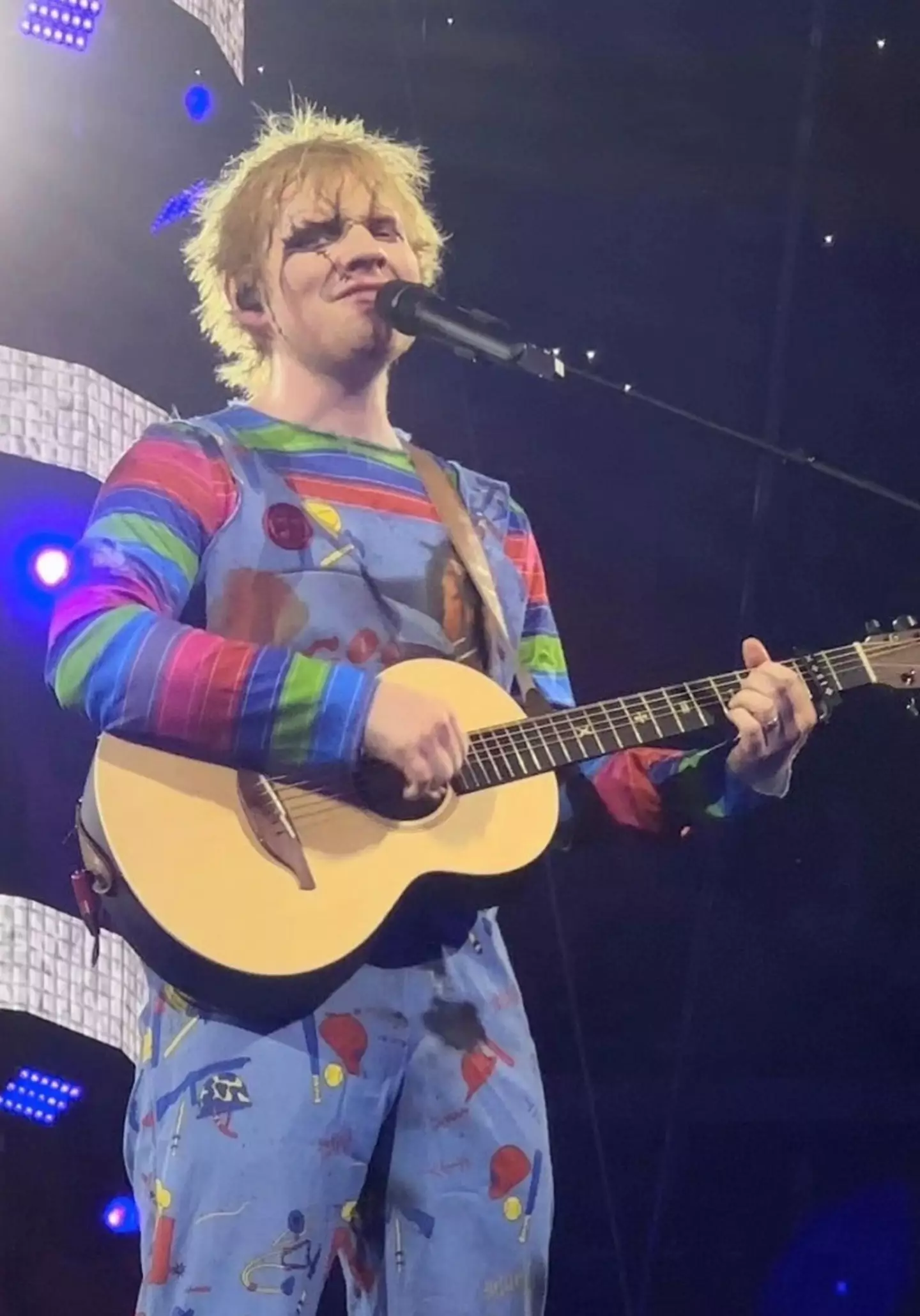 Ed Sheeran dressed up as a fellow famous redhead Chucky for Halloween.