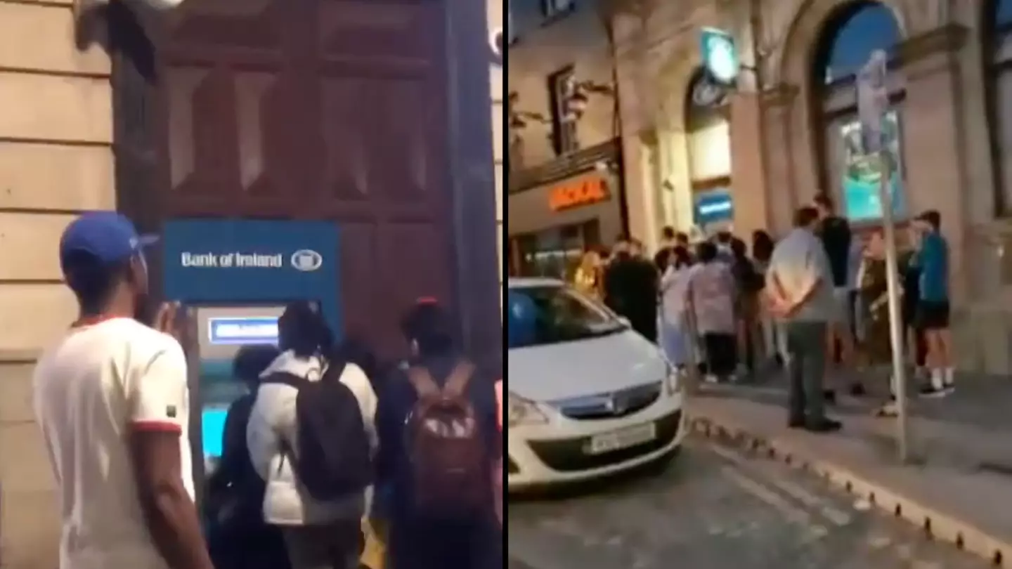 Bank machine glitch allows people to withdraw 'free cash' causing nationwide queues