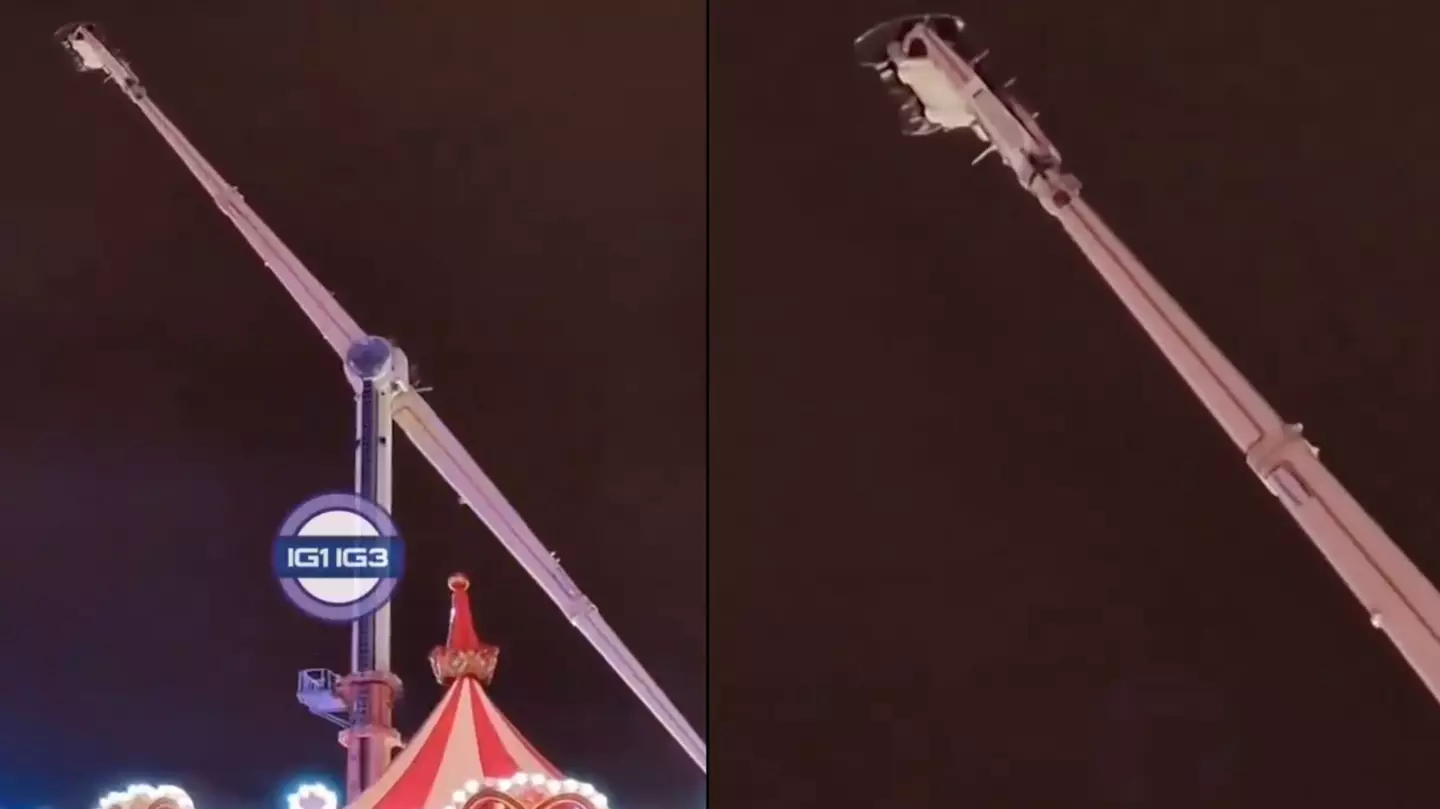 Horrifying moment Winter Wonderland ride malfunctions leaving people hanging in the air