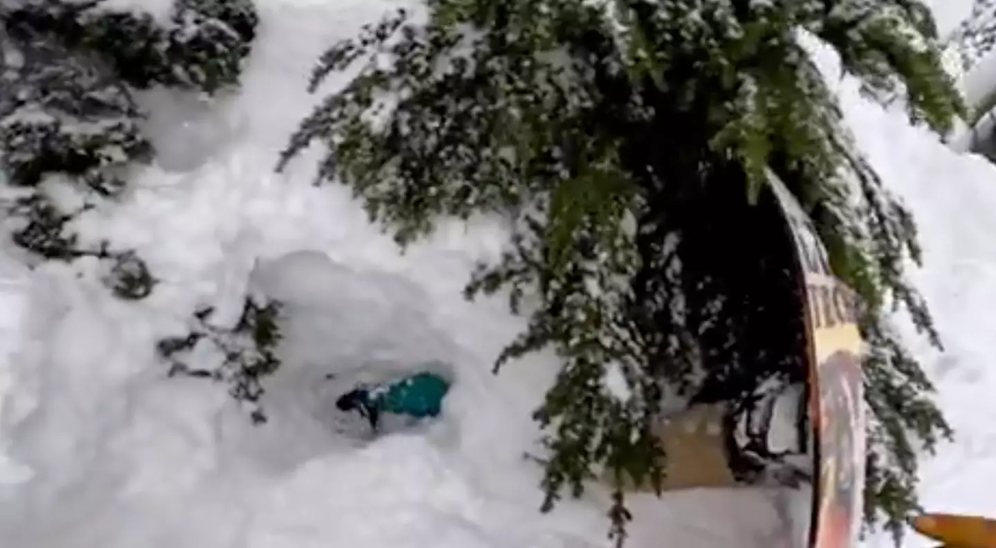 Thankfully snowboarder Ian Steger came out of the nightmare accident unscathed.