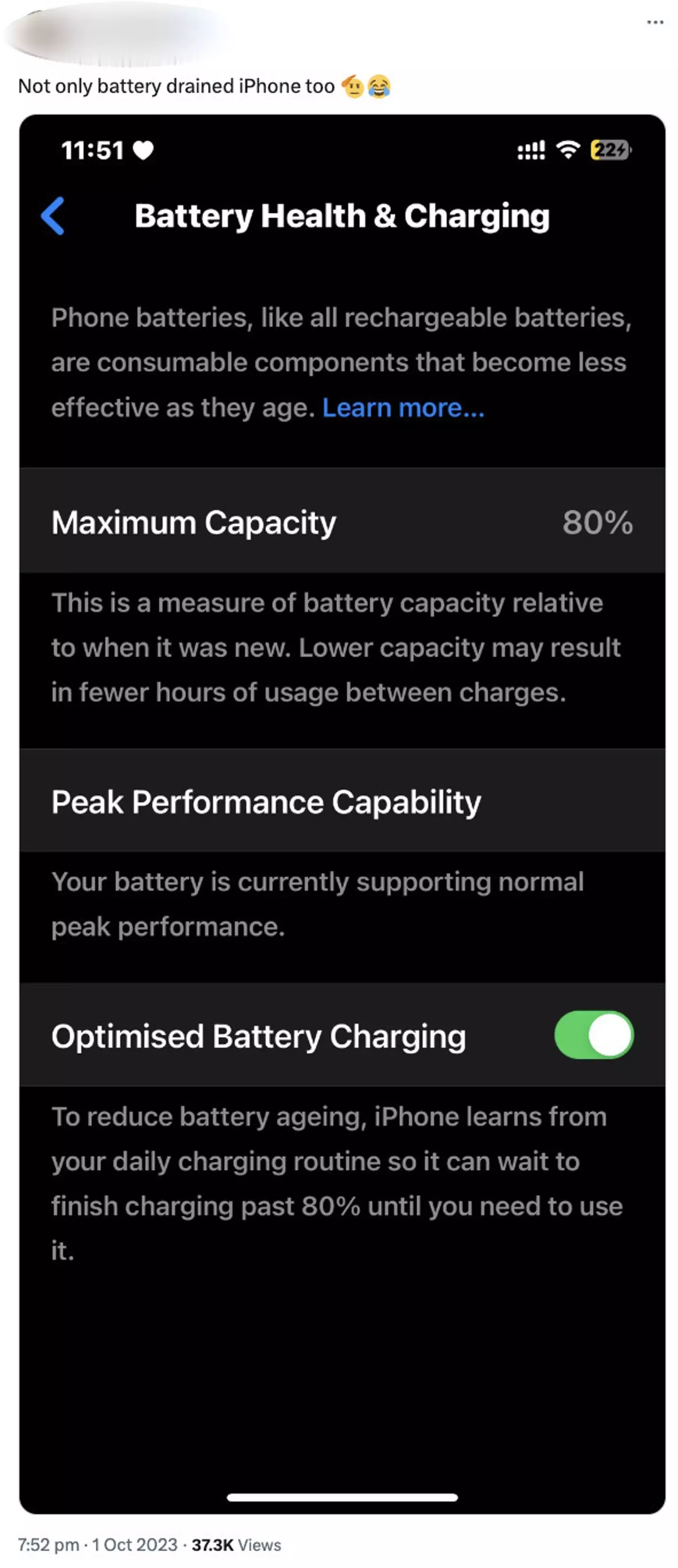 Some are also reporting a decline in battery health.