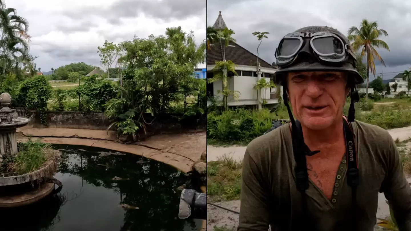 Man explored abandoned zoo and is left shocked at what happens when he throws something into a pond