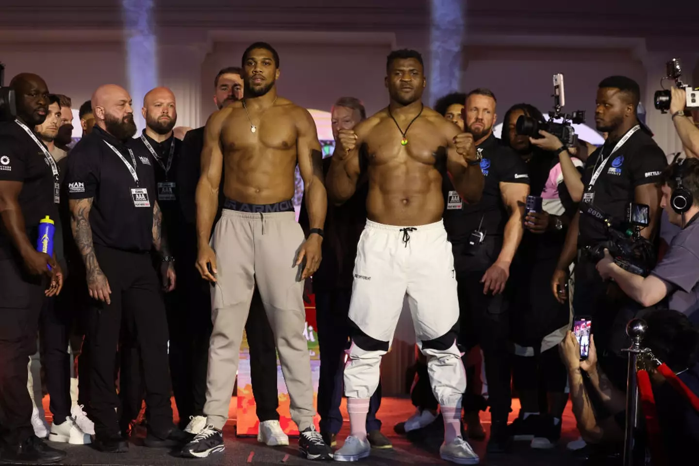 Joshua and Ngannou faced off in Kingdom Arena in Riyadh on Friday night (8 March).