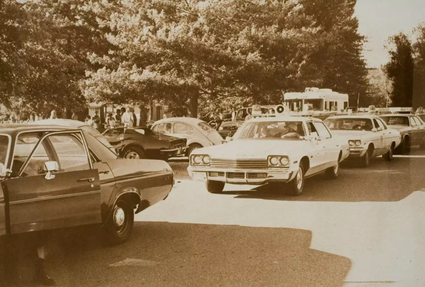 One of the VW Beetle cars in this photo is thought to have been Ted Bundy's, and the picture was taken on a day where he would murder two women.