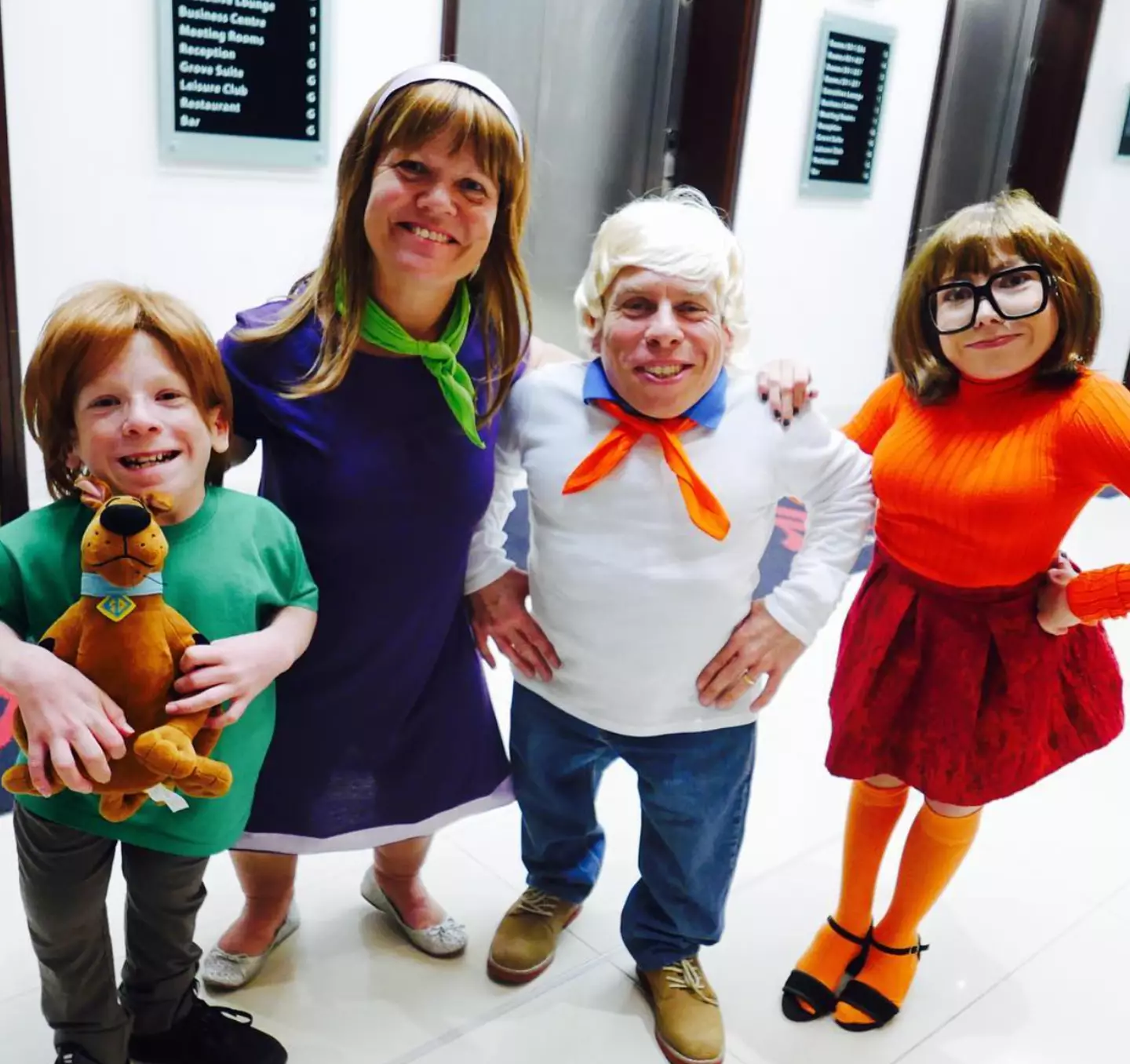 Warwick and Samantha with their two kids in 2017 (