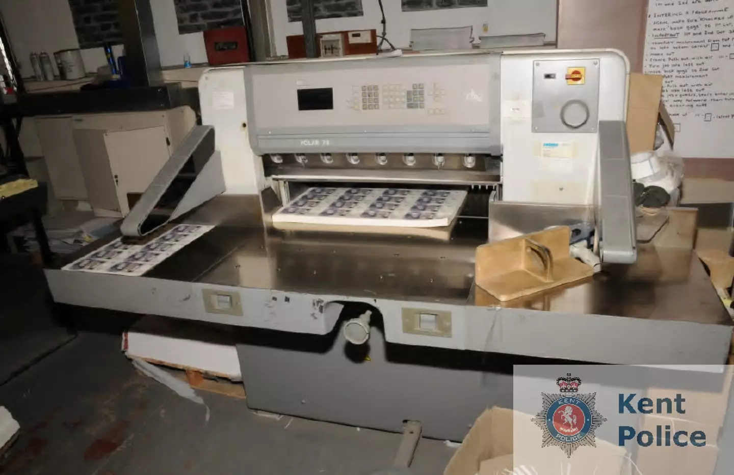 The gang used a machine to print out fake £20 notes. Credit SWNS/Kent Police