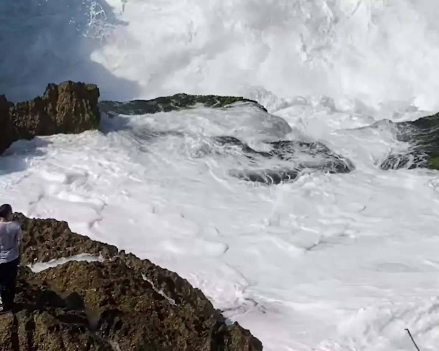 A large wave swept over him and his body is yet to be discovered. (Asia Pacific Press via Viral Press)