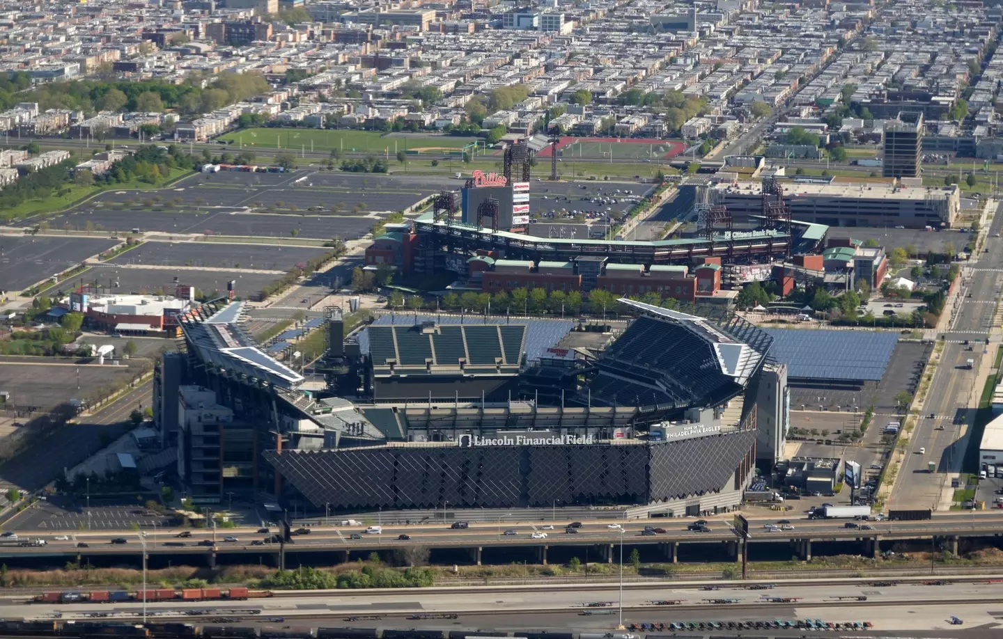 The gig was staged at Lincoln Financial Field (foreground).