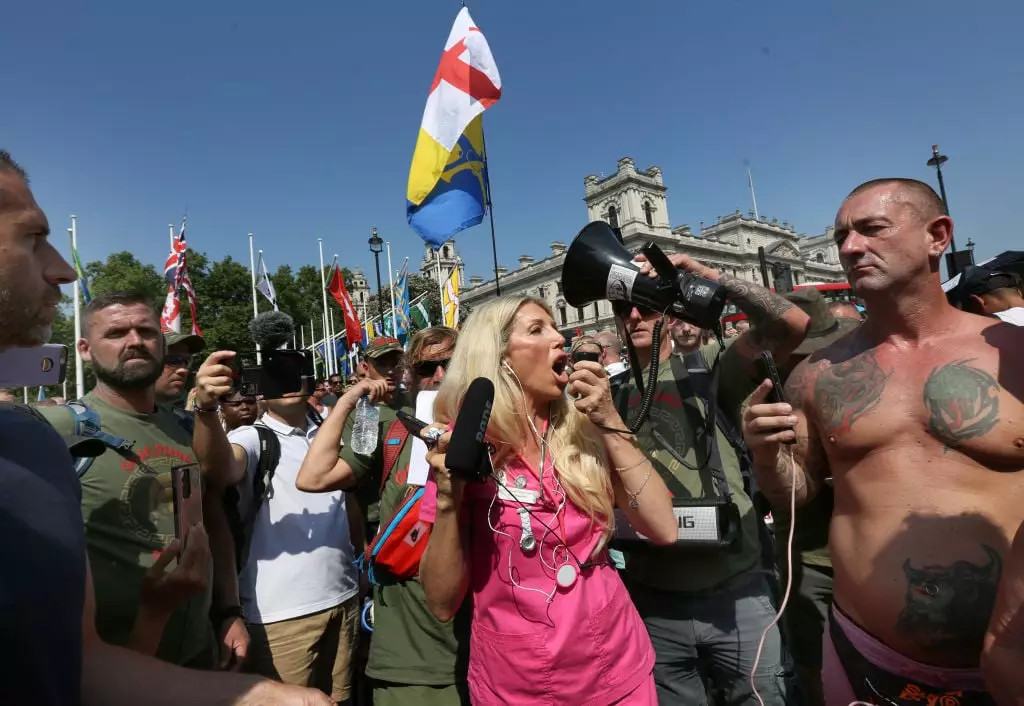 Former nurse Kate Shemirani has been seen at anti-lockdown protests in the past (Martin Pope/Getty Images)