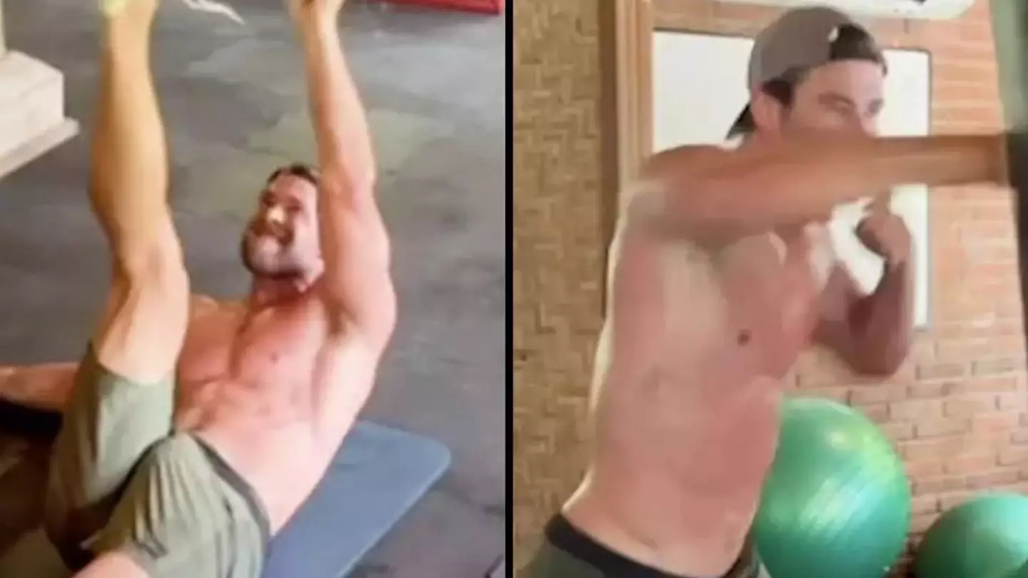 Chris Hemsworth leaves fans in shock after he shows off bulge in workout video