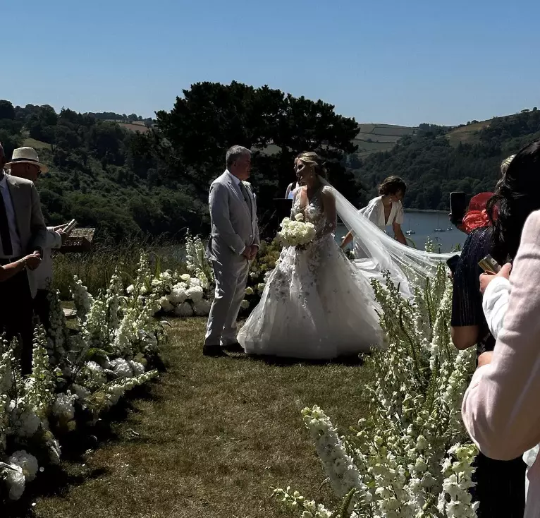 Richard Keys and Lucie married in Devon.