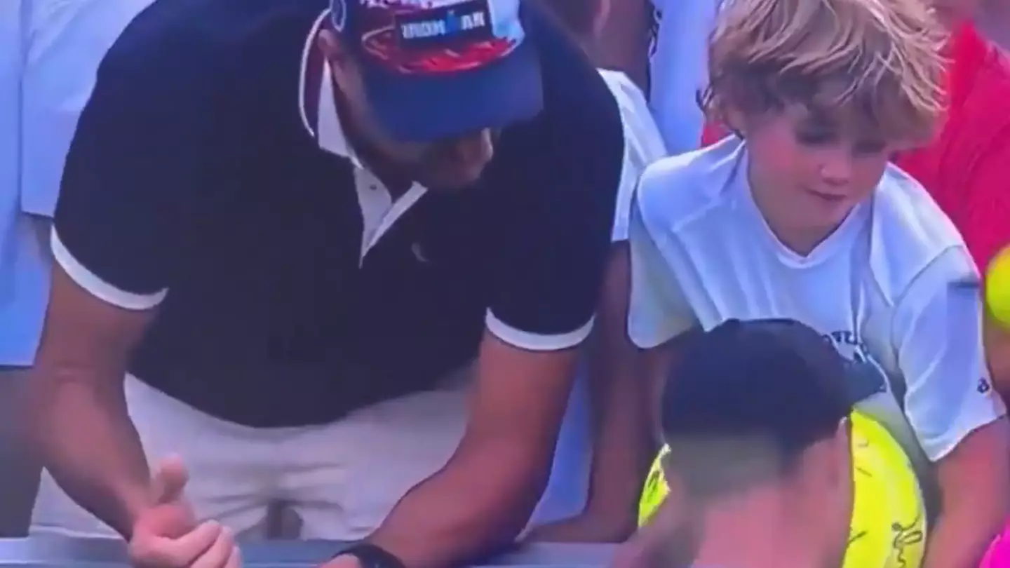 Heartwarming ending to viral video of shocking moment between man and child at tennis match