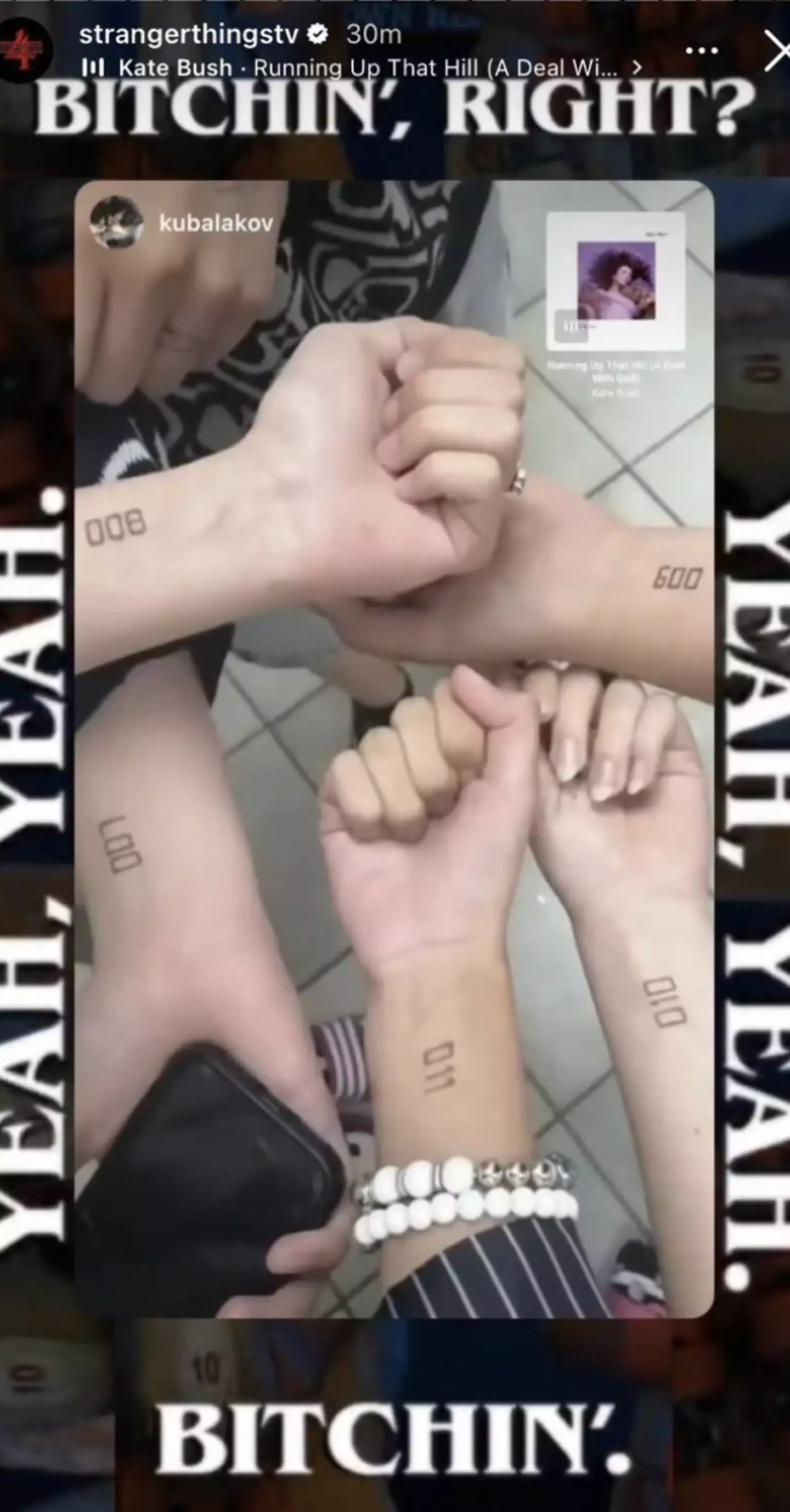 Stranger Things shared photos of fan tattoos on Instagram.