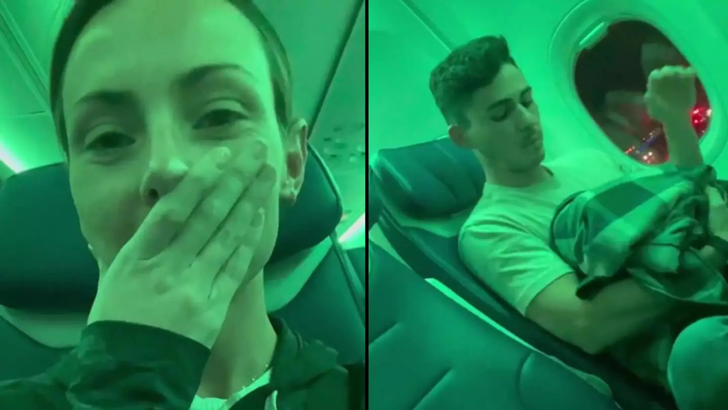Couple come up with genius plan to stop people sitting next to them on a flight