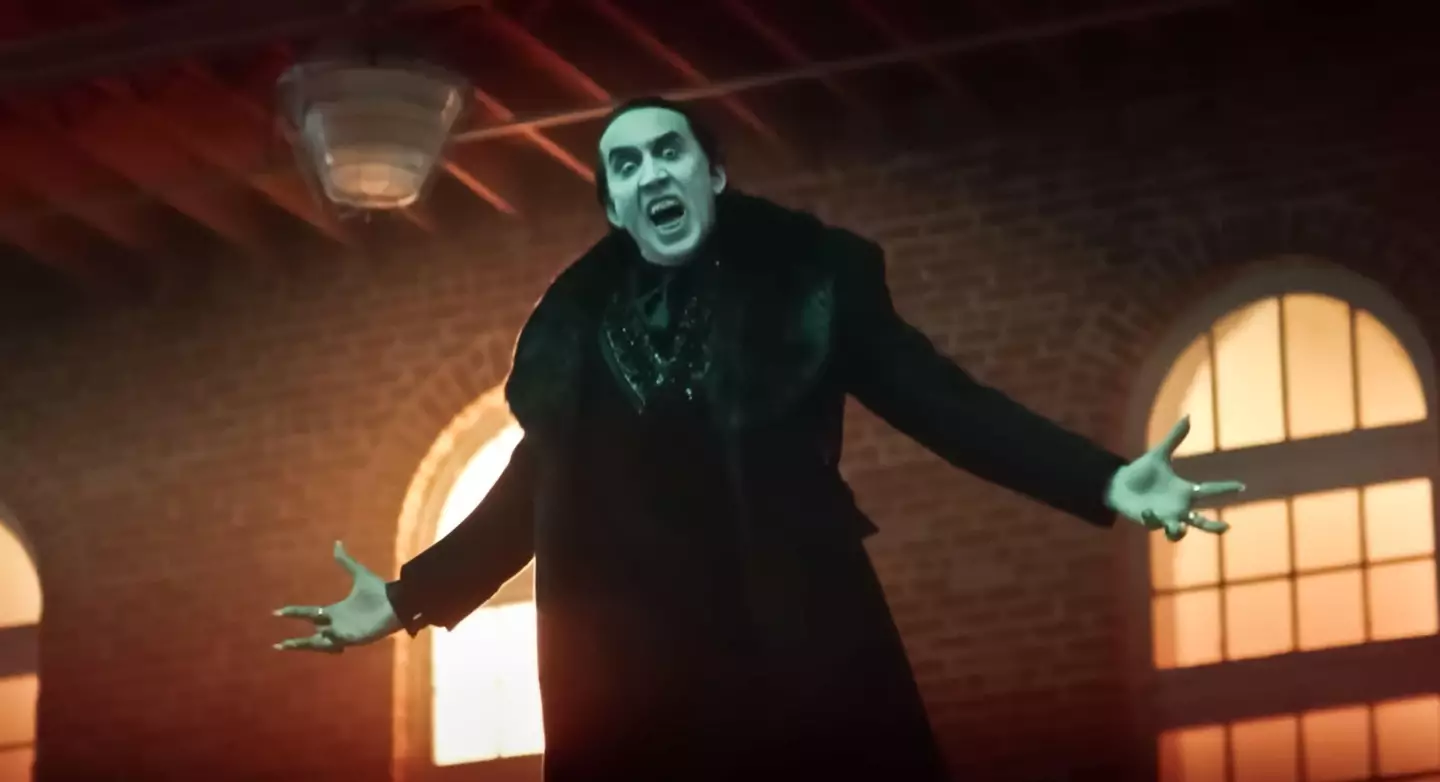 Nicolas Cage in the upcoming Dracula-inspired film Renfield (2023).