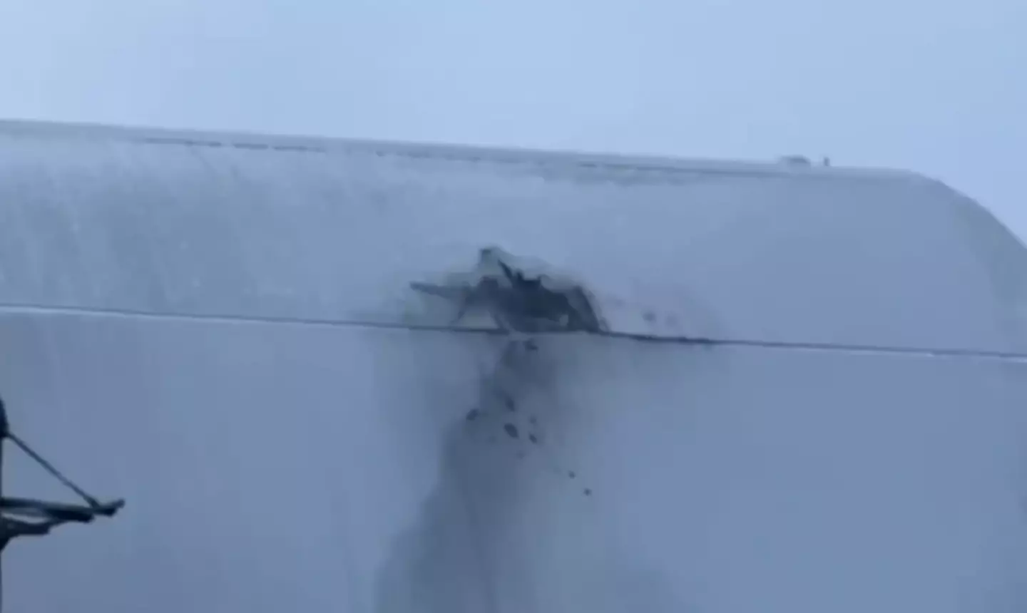 A Russian drone struck the protective dome built over Chernobyl. (X/Ukraine Military)