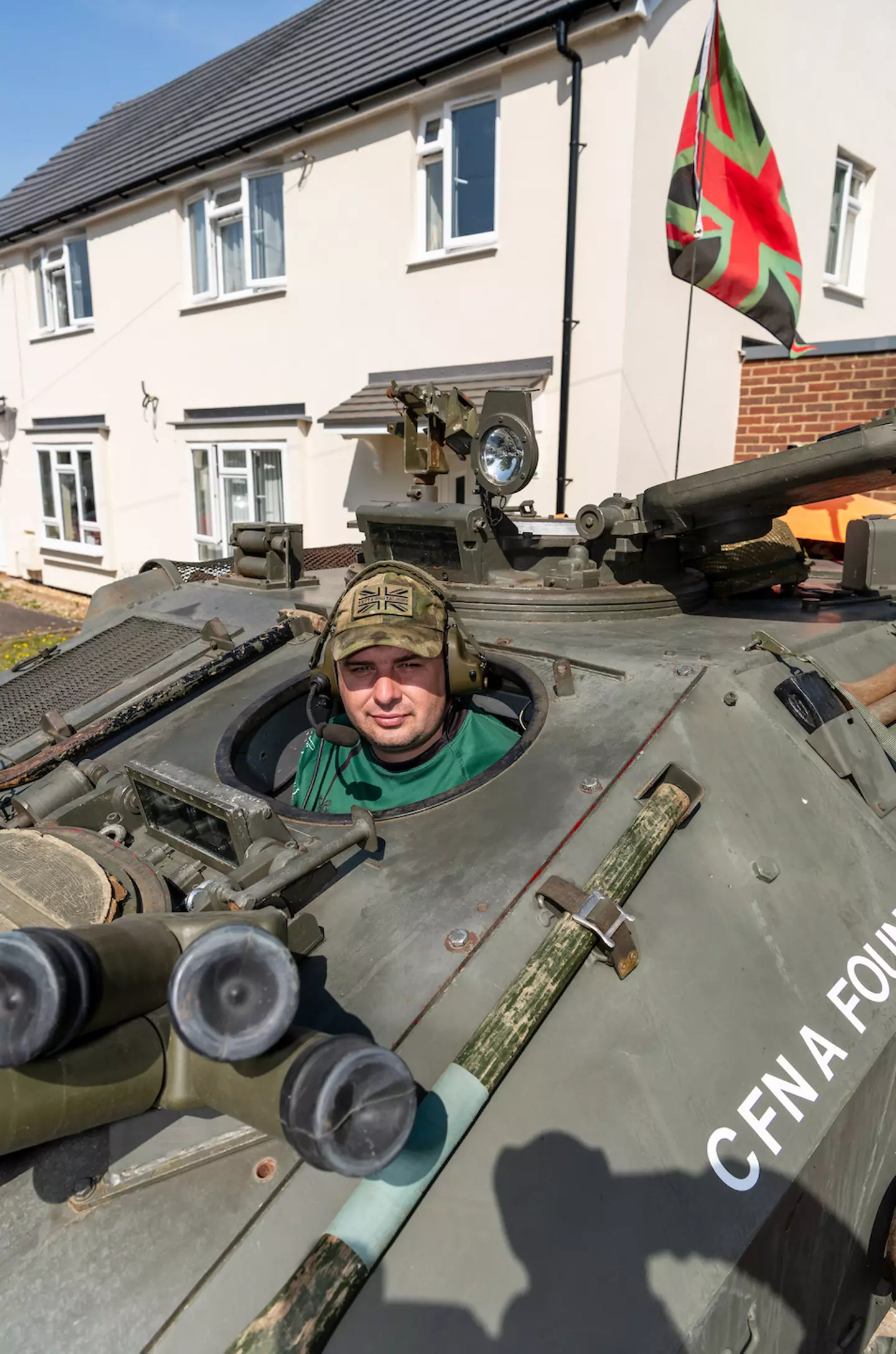 Gary Freeland with his £20,000 tank.