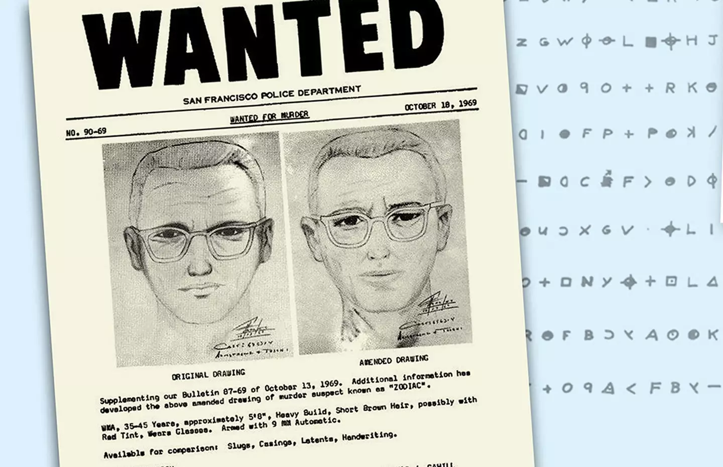 The Zodiac Killer's true appearance - and identity - is still unknown.