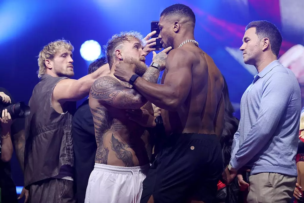 Jake Paul and Anthony Joshua will go toe-to-toe on 19 December (Leonardo Fernandez/Getty Images)