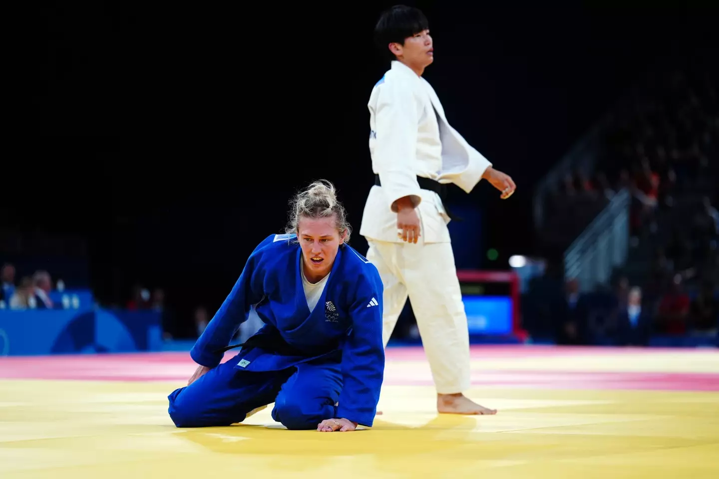 Reid suffered a golden score defeat to Yoon Hyunji in the women’s -78kg round of 32. (PA)