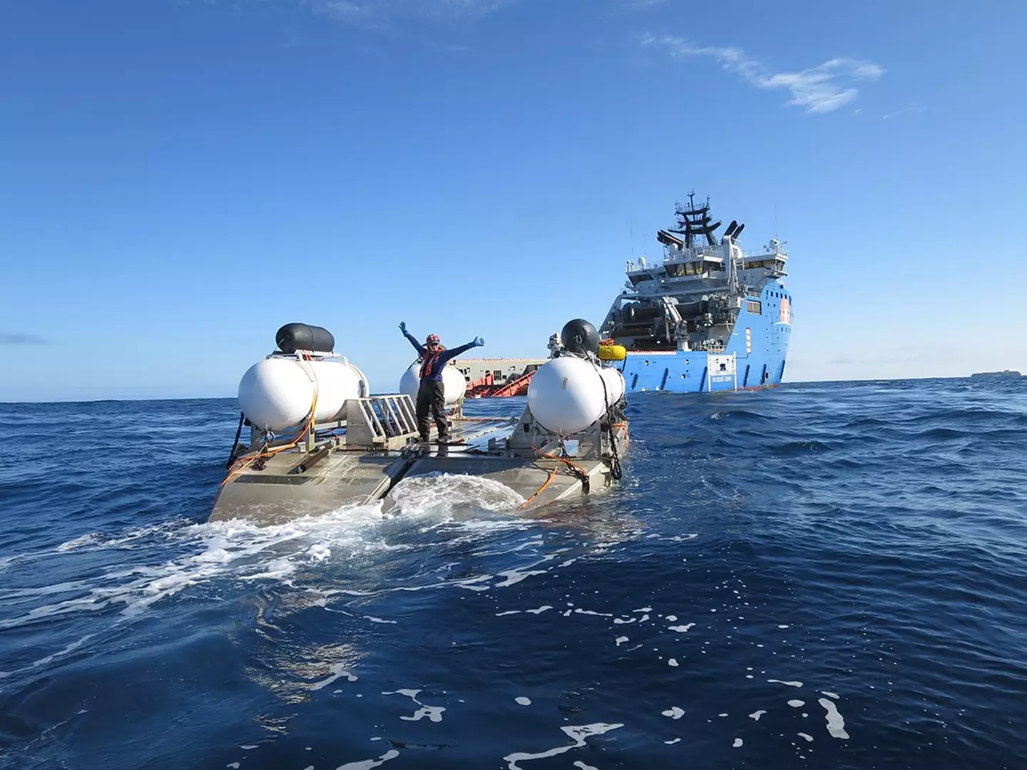 The OceanGate submersible before it set off.