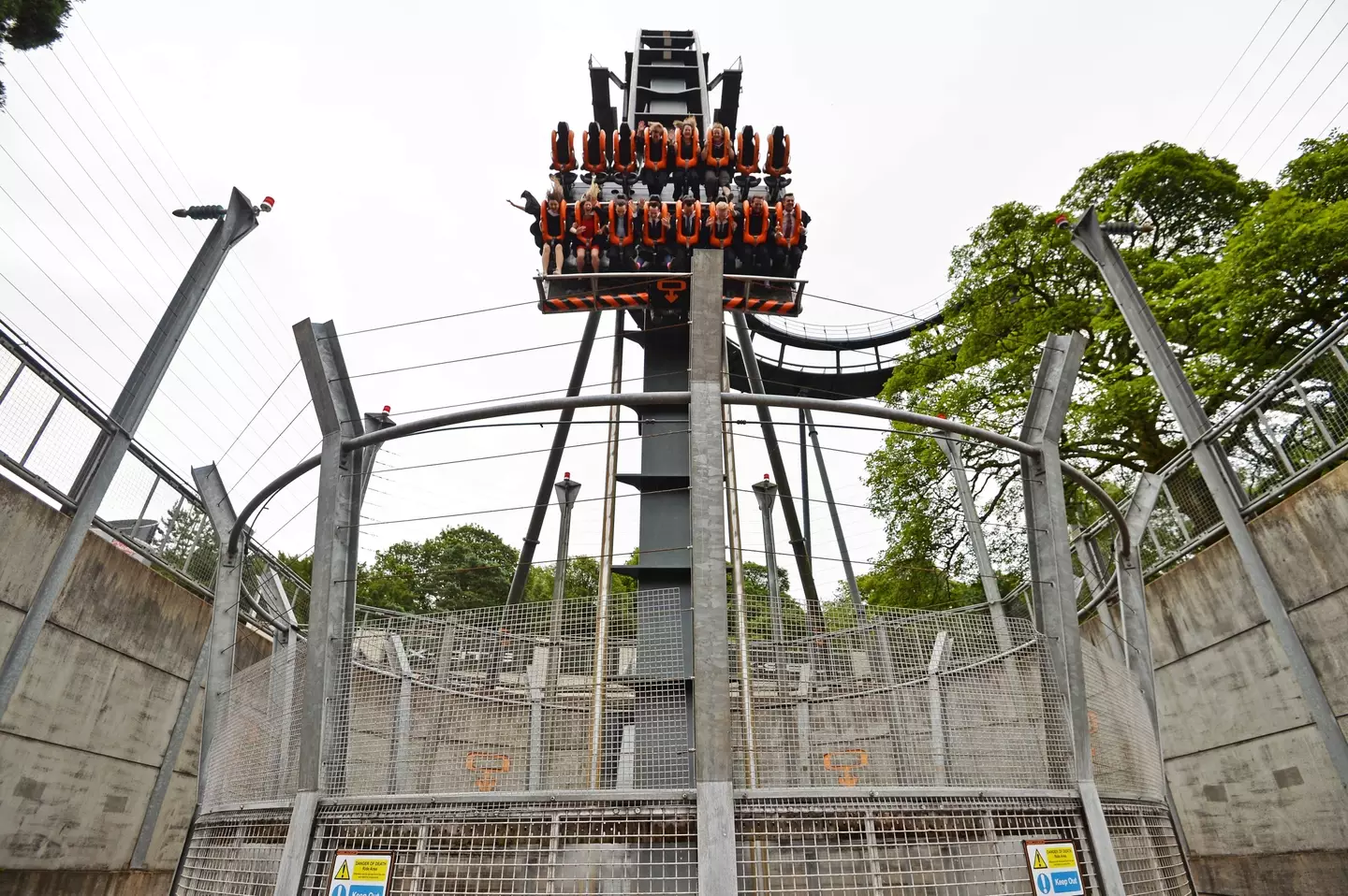 Oblivion is the world's first vertical rollercoaster.