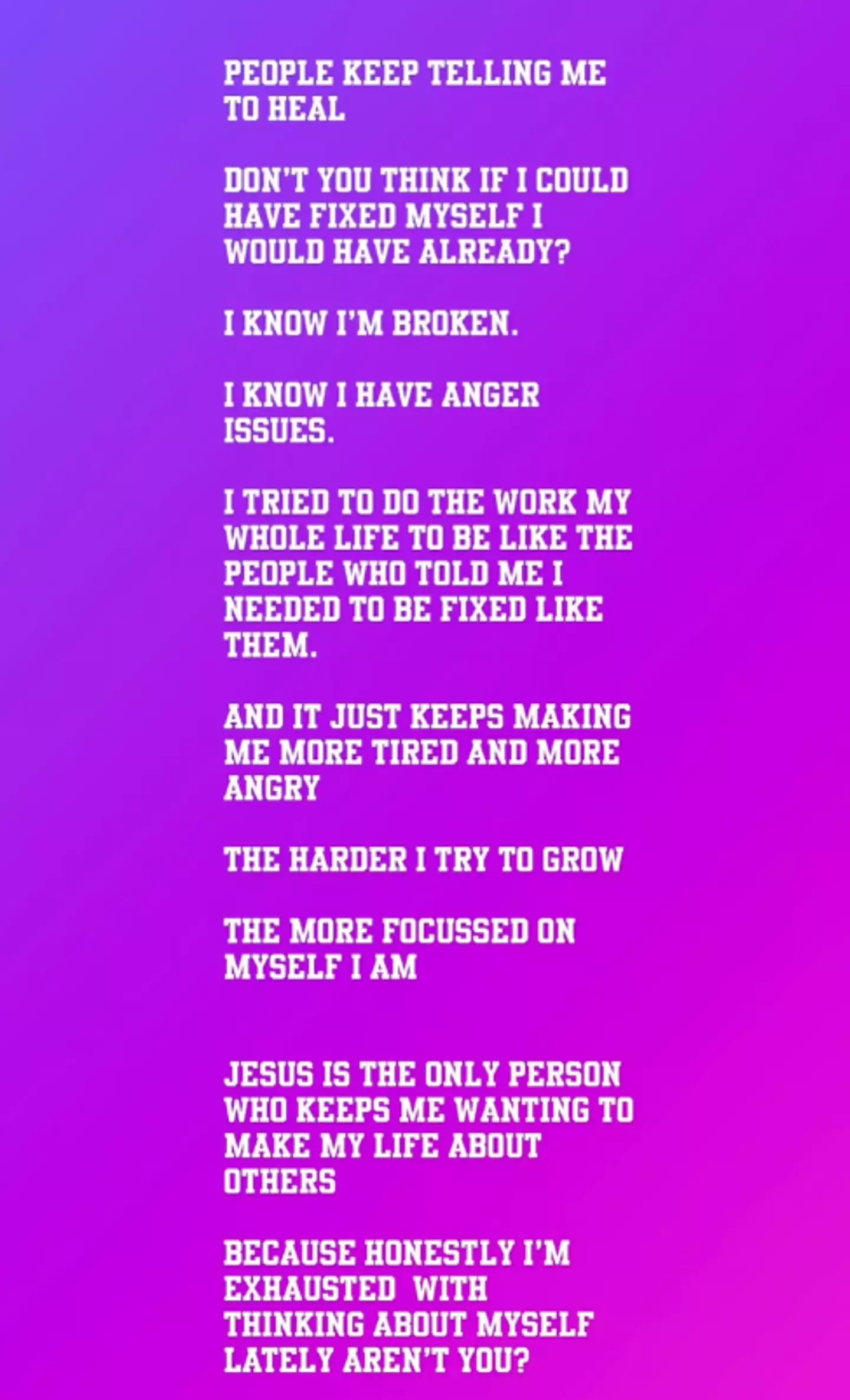 Bieber's statement in full (Instagram/@justinbieber)