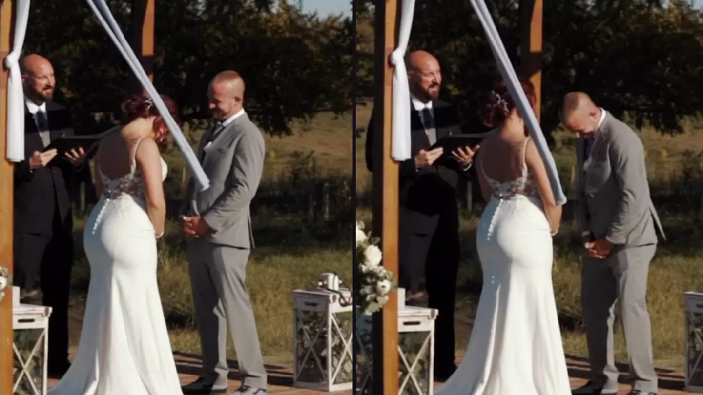 Groom leaves wedding guests in disbelief as he uses his own explicit vows