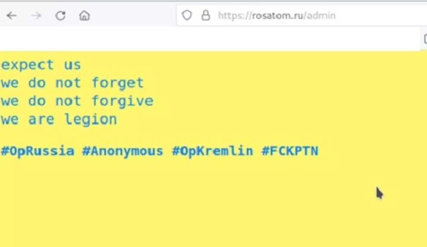 Message from Anonymous on the Rosatom site.