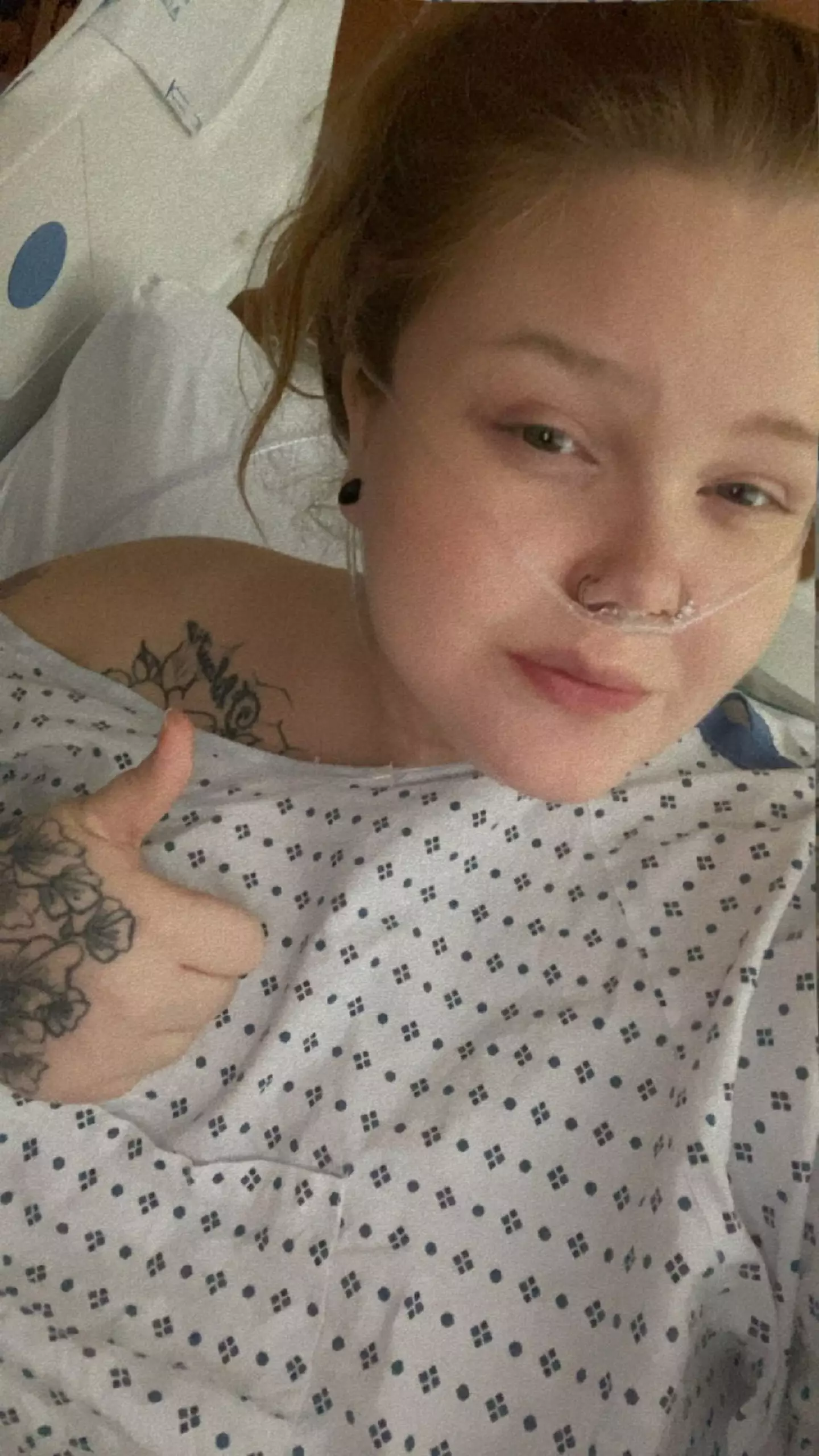 She ended up in hospital for nine days, and was told if she hadn't come in when she did she might have died (Kennedy News and Media)