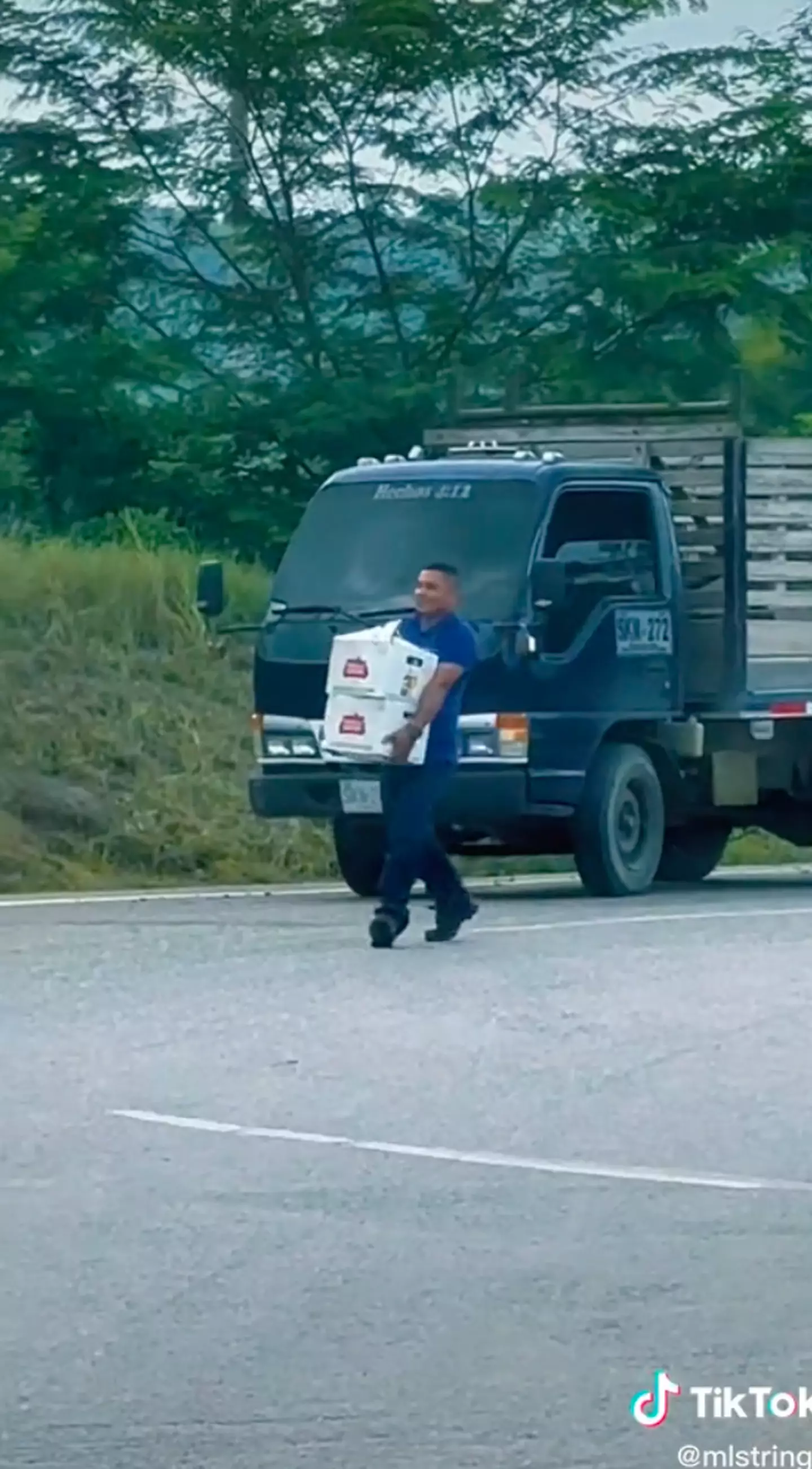Luckily, no one was injured, and drivers on the road were encouraged to help themselves to the booze.