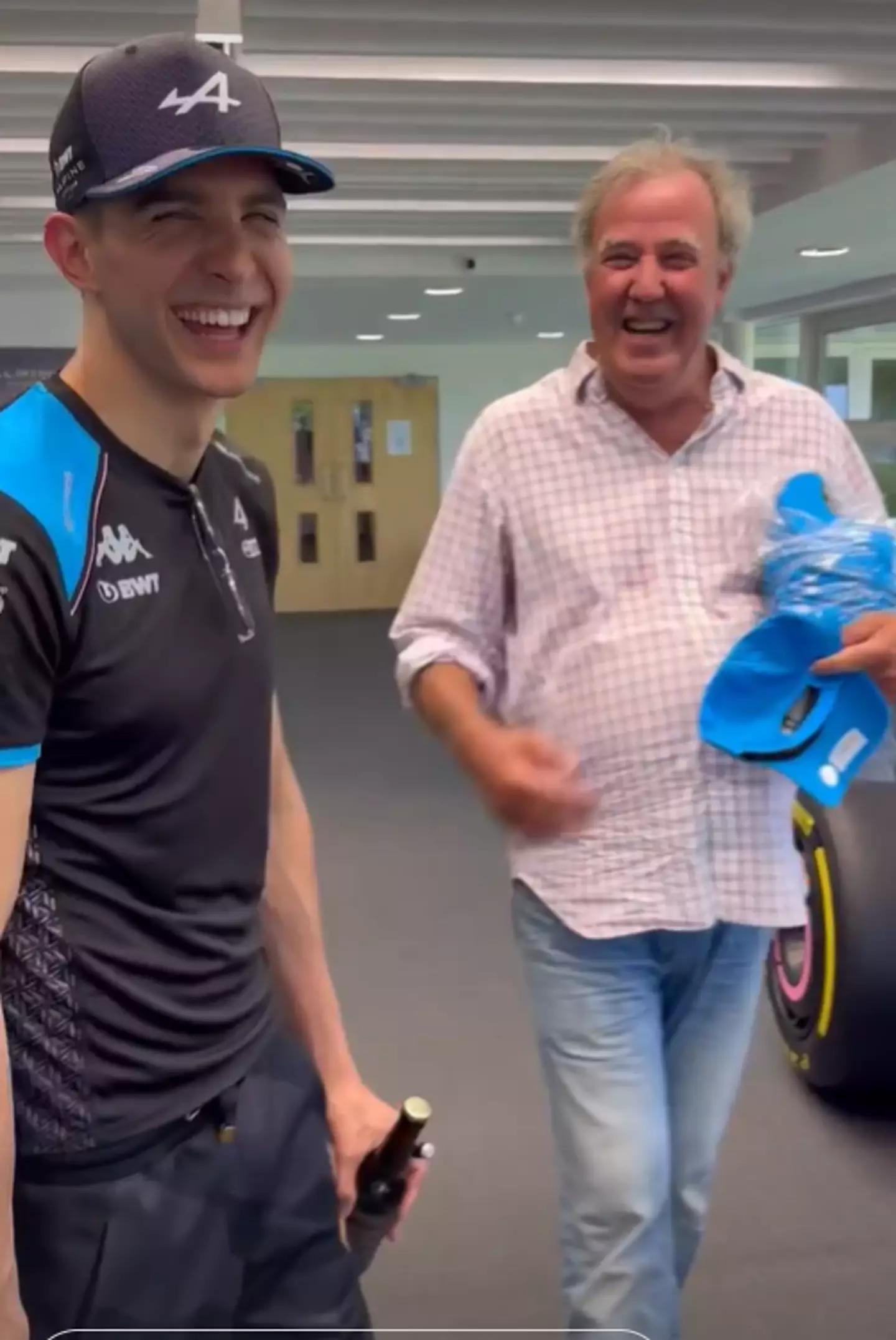 The TV presenter fan got a tour of the F1 team’s factory.