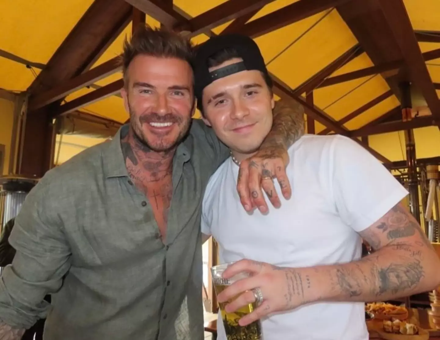 David Beckham with eldest son Brooklyn.