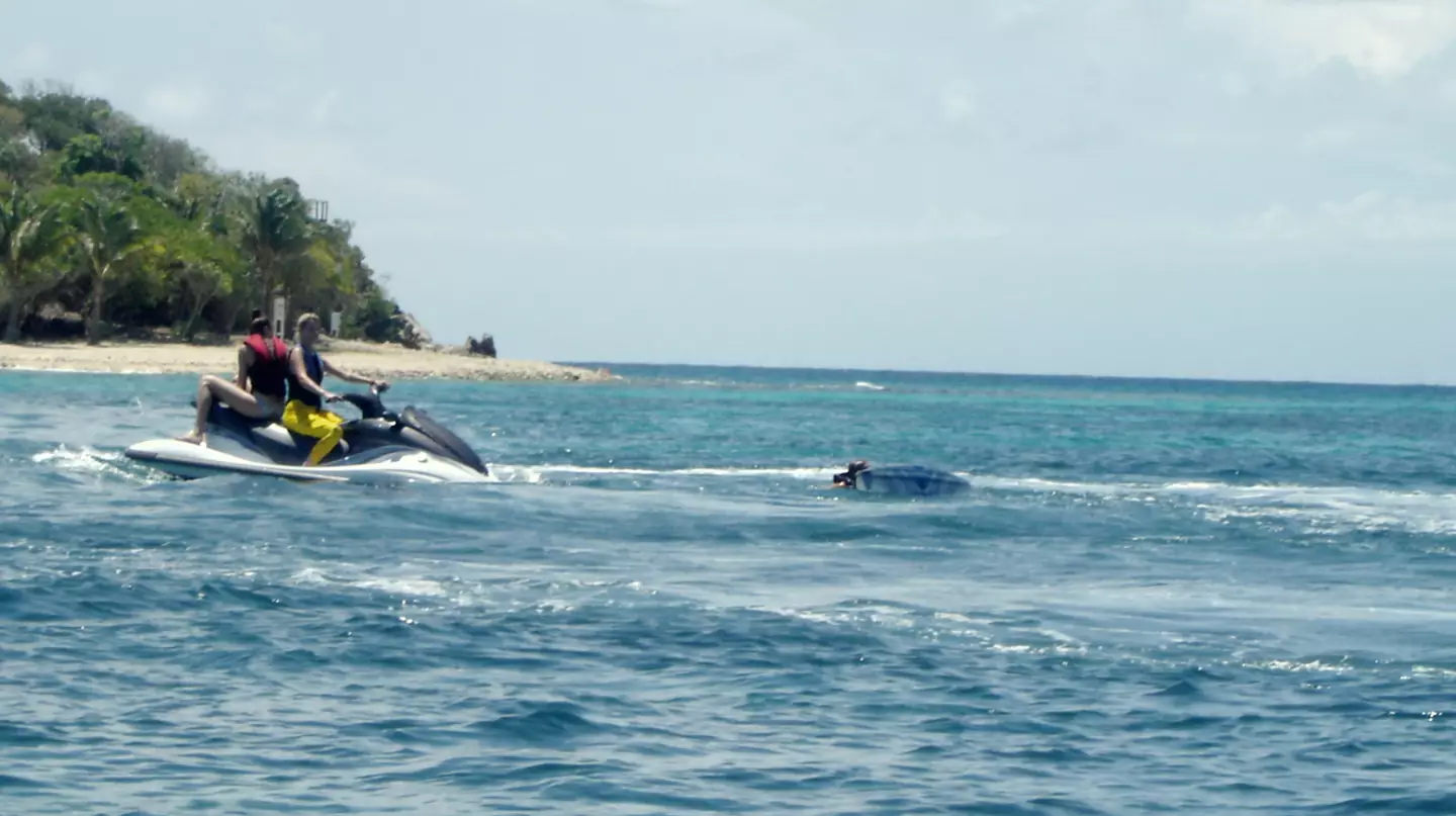 Jet skiing at Epstein's private island.