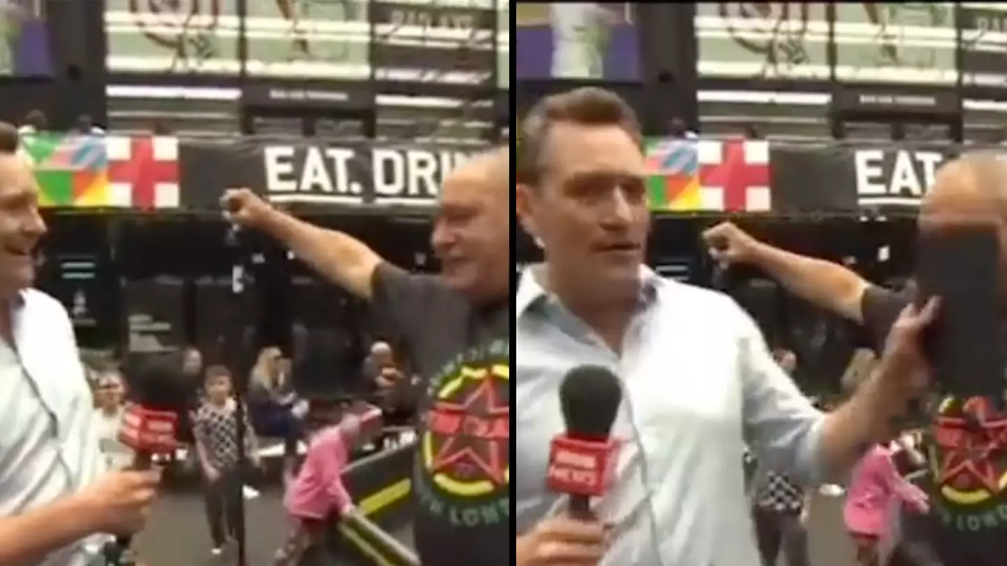 BBC presenter stunned as England Women's World Cup supporter shouts 'f**k the Tories' live on air
