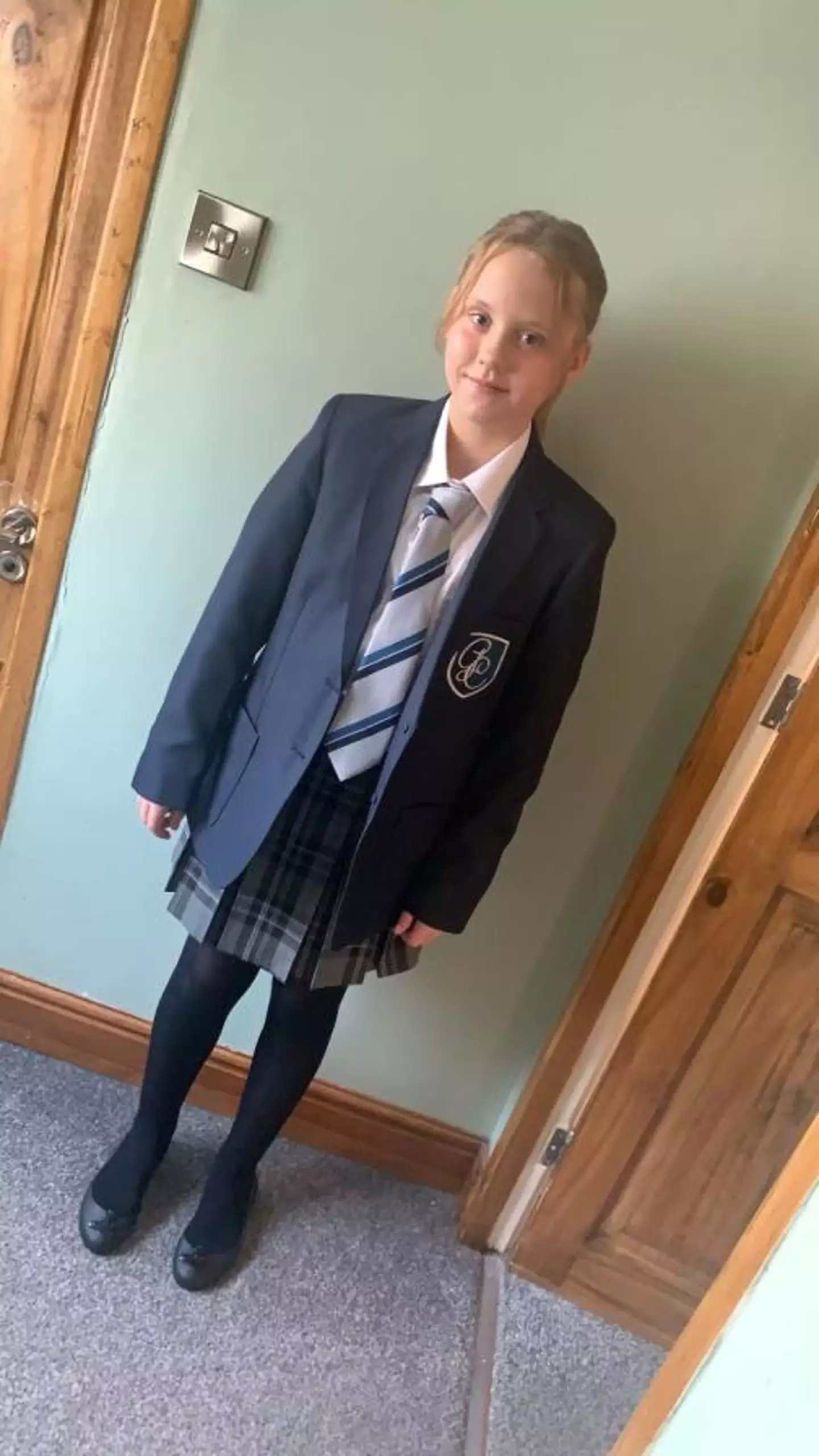 Layla Thomson, 11, was sent home for her shoes.