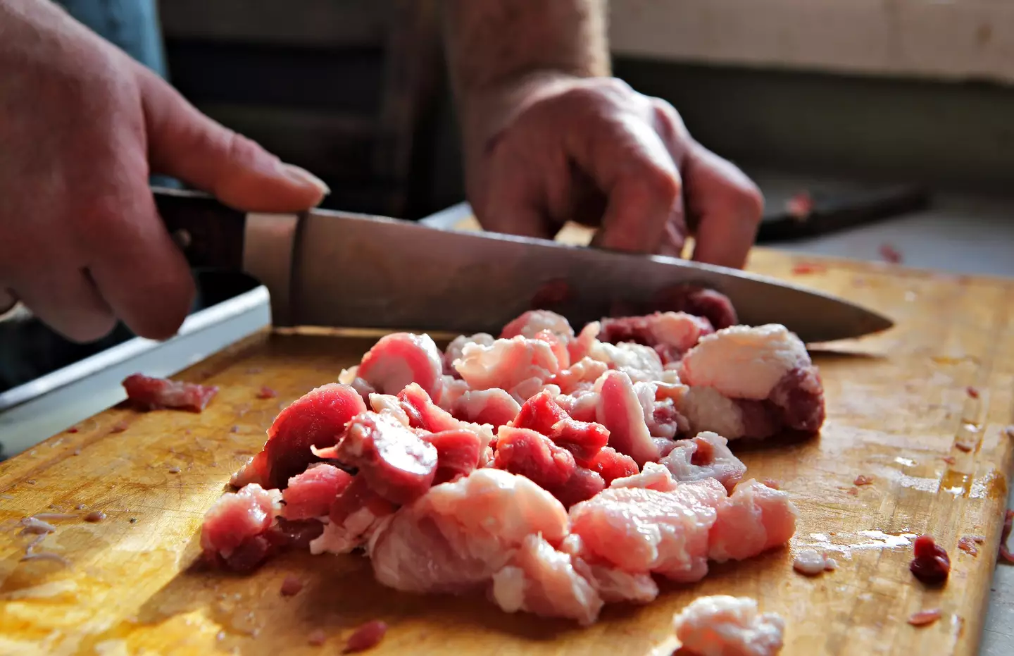 Cutting meat was unfortunately far from what the man was doing in his sleep.