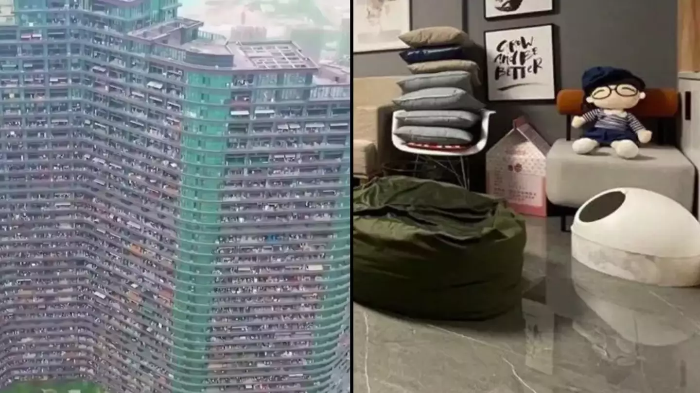 Inside flat from Black Mirror style building where 20,000 people live and never need to go outside